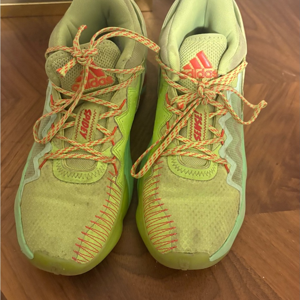 Adidas Green and Red Donovan Mitchell Shoes